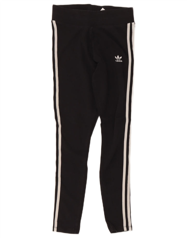 Leggings Adidas Femininas UK 10 Pequenas Algodão Preto