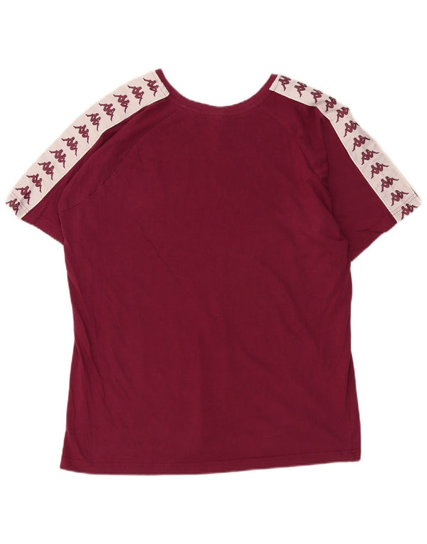 Camiseta gráfica masculina Kappa Top grande algodão colorblock cor de vinho