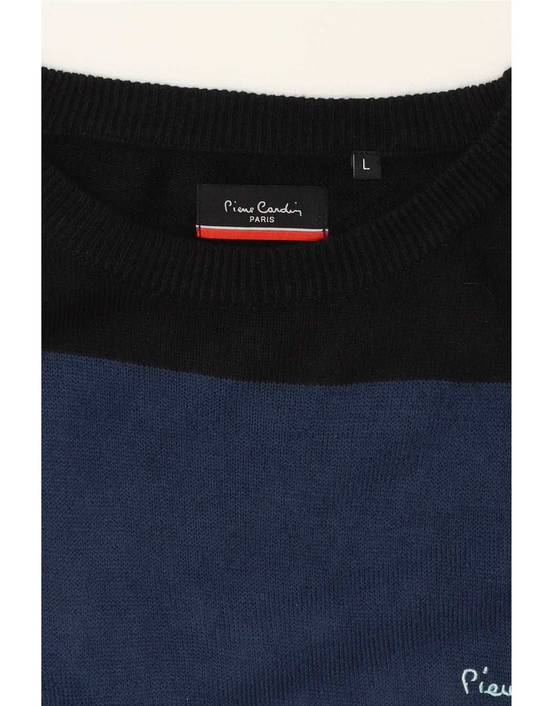 PIERRE CARDIN Mens Boat Neck Jumper Sweater Large Multicoloured Striped Vintage Pierre Cardin and Second-Hand Pierre Cardin from Messina Hembry 