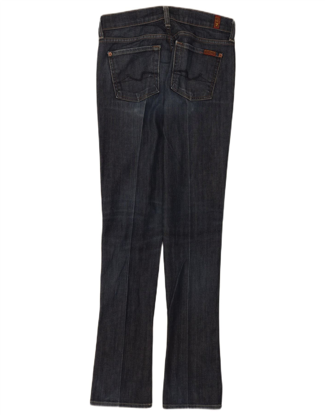 7 For All Mankind feminino Roxy Slim Bootcut Jeans W25 L32 Azul Marinho Algodão