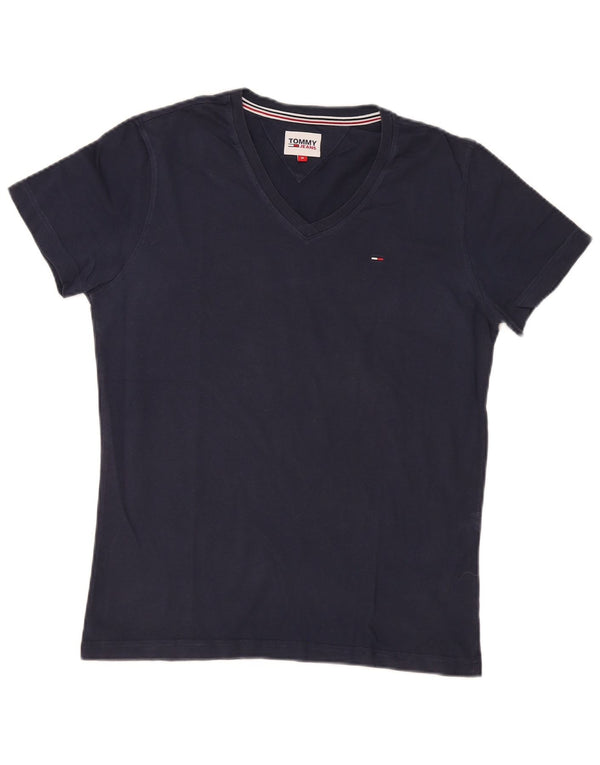 Camiseta masculina Tommy Hilfiger Top médio algodão azul marinho