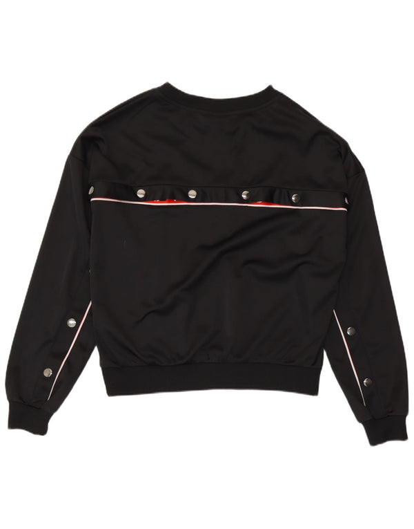 Fila moletom gráfico feminino jumper UK 14 médio preto poliéster