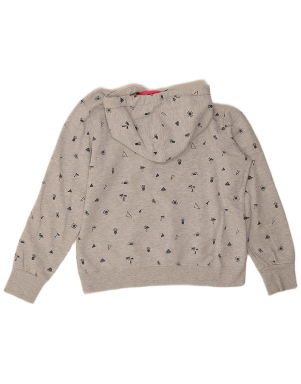 Superdry feminino gráfico moletom com capuz UK 18 XL algodão cinza