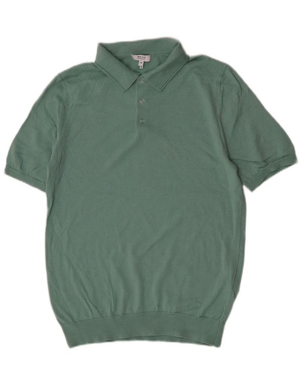 Camisa polo masculina Reiss lã verde média