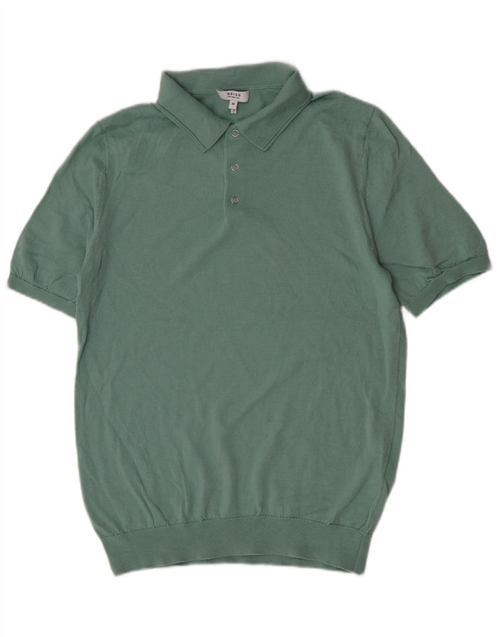 Camisa polo masculina Reiss lã verde média