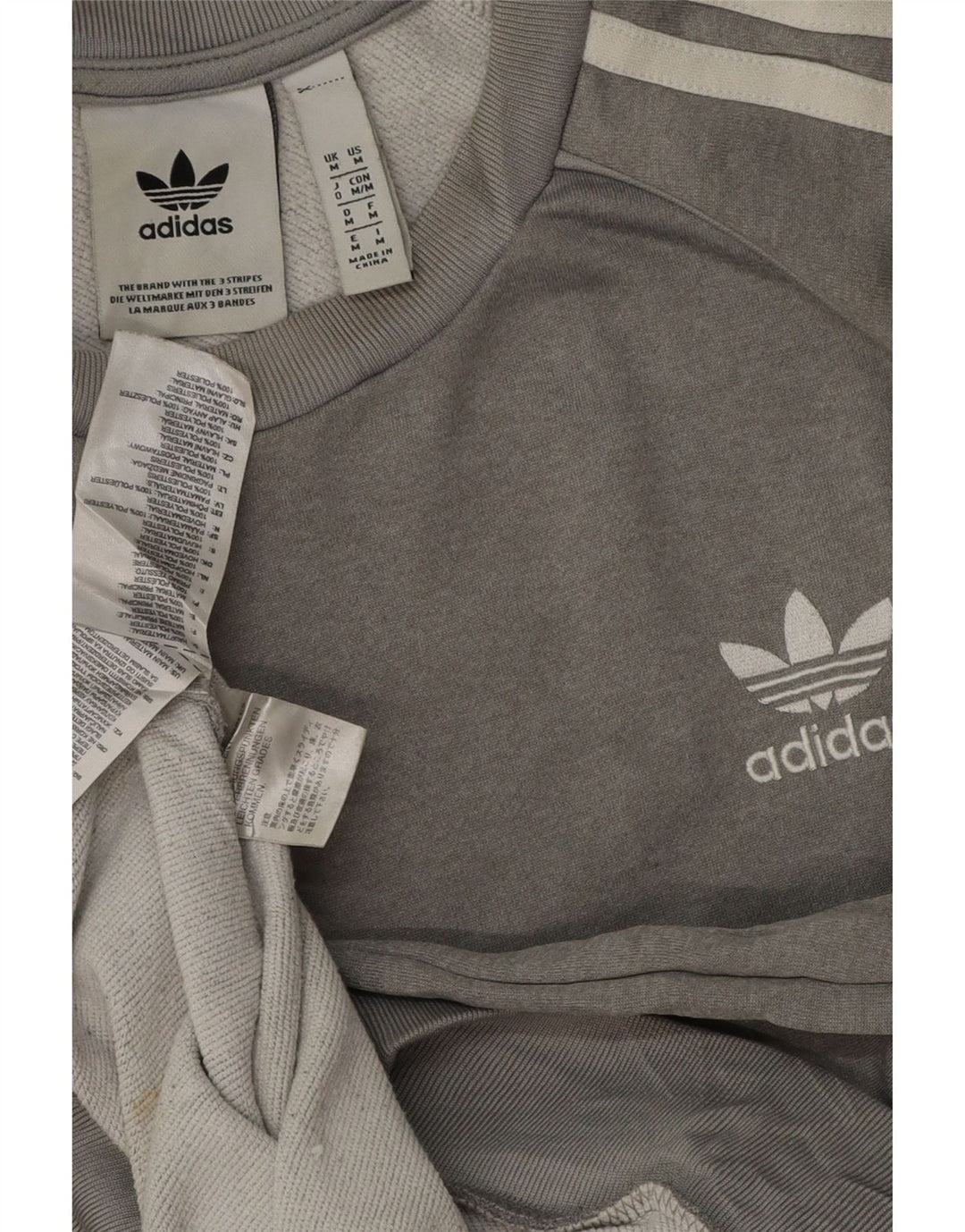 Adidas Mens Moletom Jumper Médio Cinza Poliéster