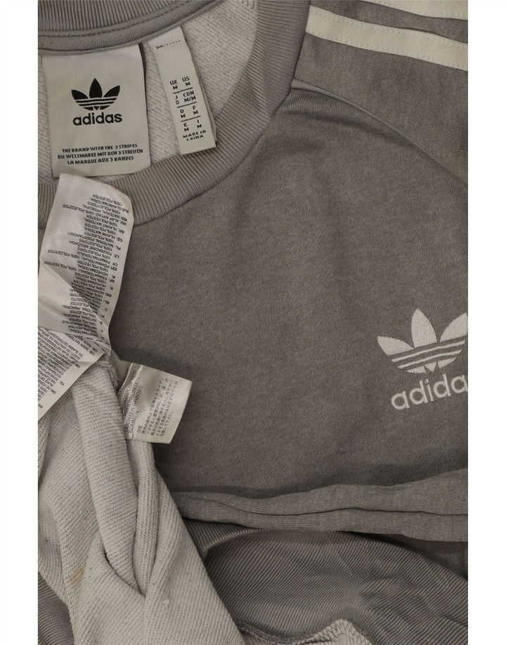 Adidas Mens Moletom Jumper Médio Cinza Poliéster