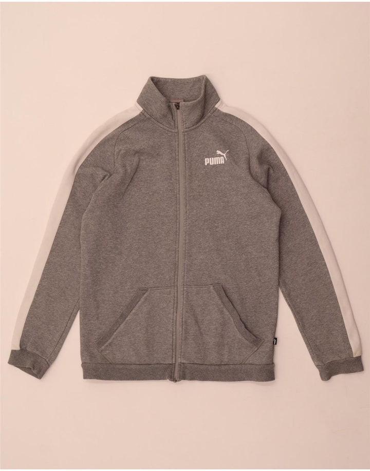 Puma Mens Tracksuit Top Jacket Pequeno Cinza Colorblock Algodão