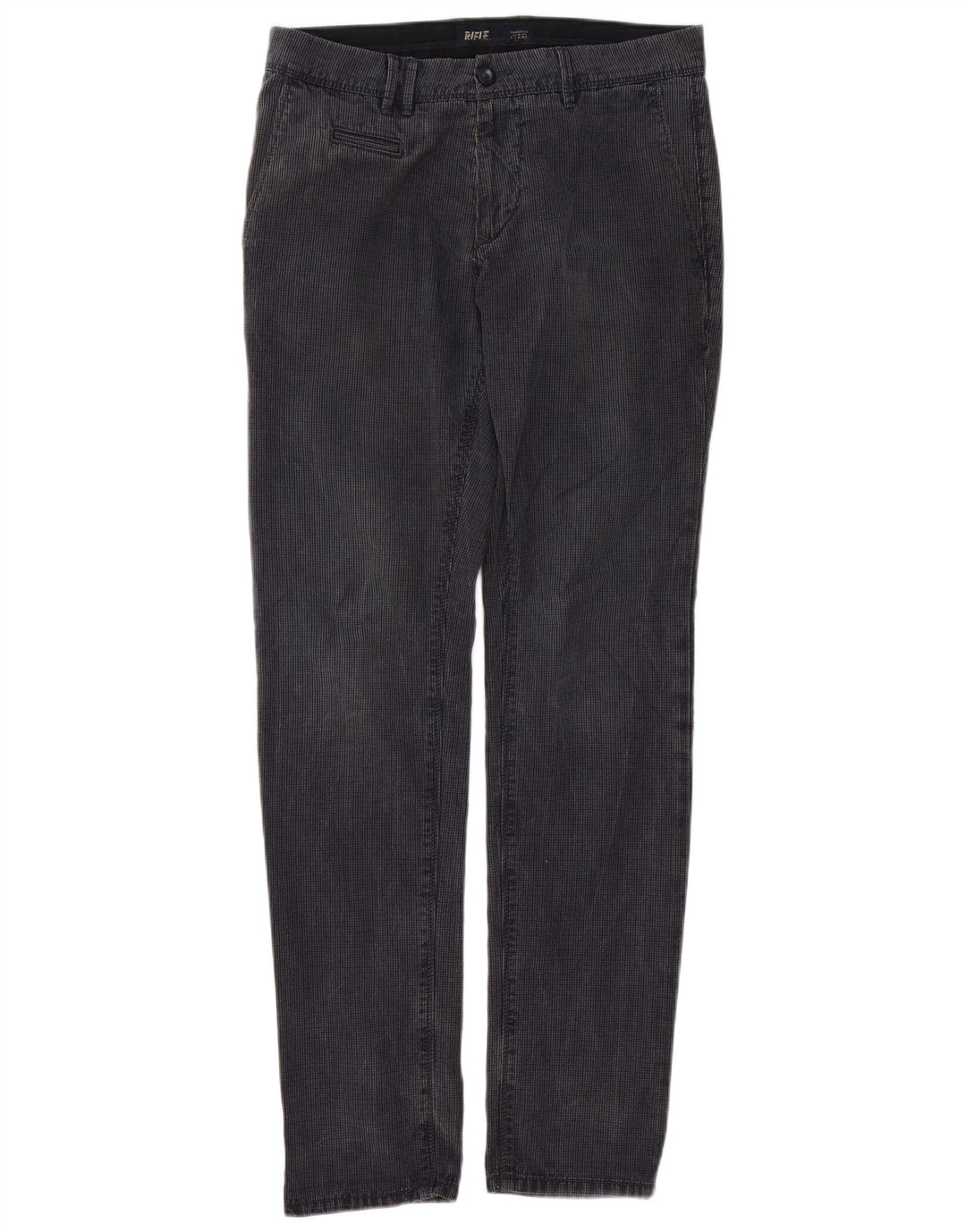 Calça Chino Rifle Mens Slim W32 L33 Azul Marinho Xadrez