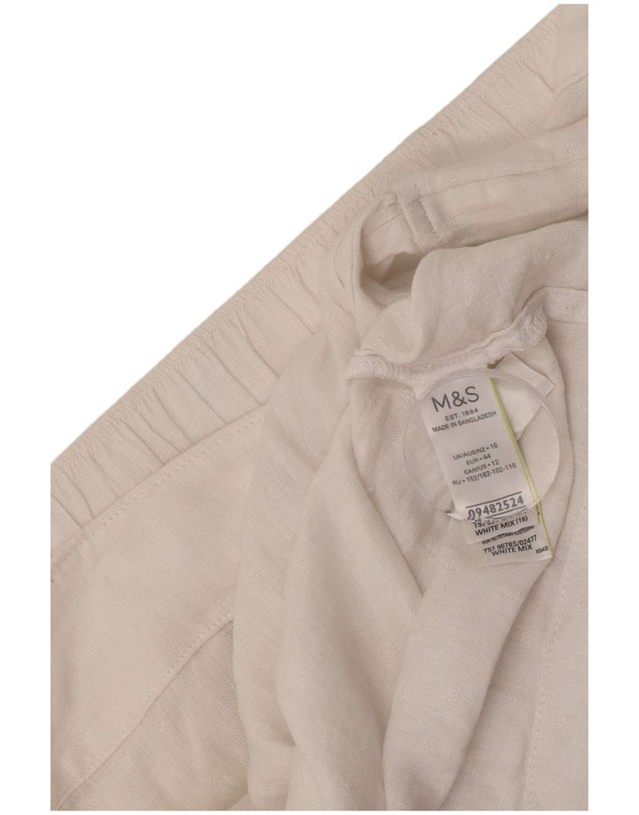 Saia feminina Marks & Spencer em linha A Reino Unido 16 grande W36 linho branco