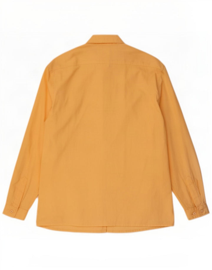 Camisa feminina vintage folgada UE 38 algodão amarelo médio