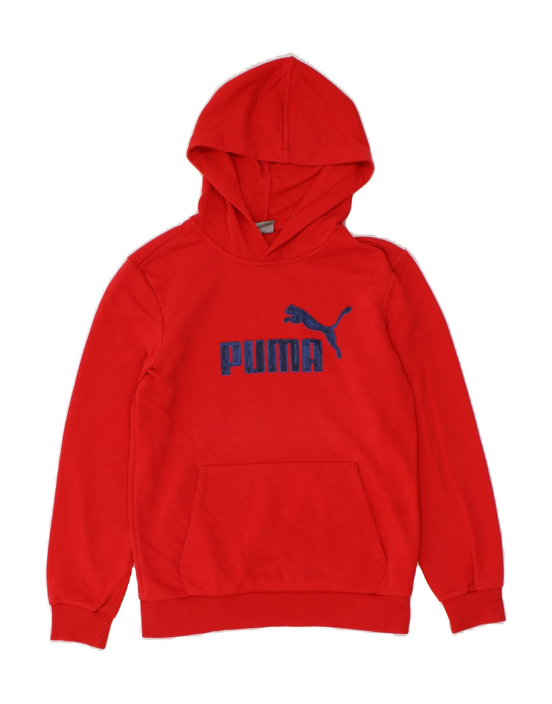 PUMA Boys Graphic Hoodie Jumper 11-12 Years Red Cotton Vintage Puma and Second-Hand Puma from Messina Hembry 