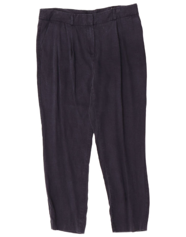 Calça Chino Feminina Marks & Spencer Pegged Reino Unido 14 Grande W32 L27 Azul Marinho