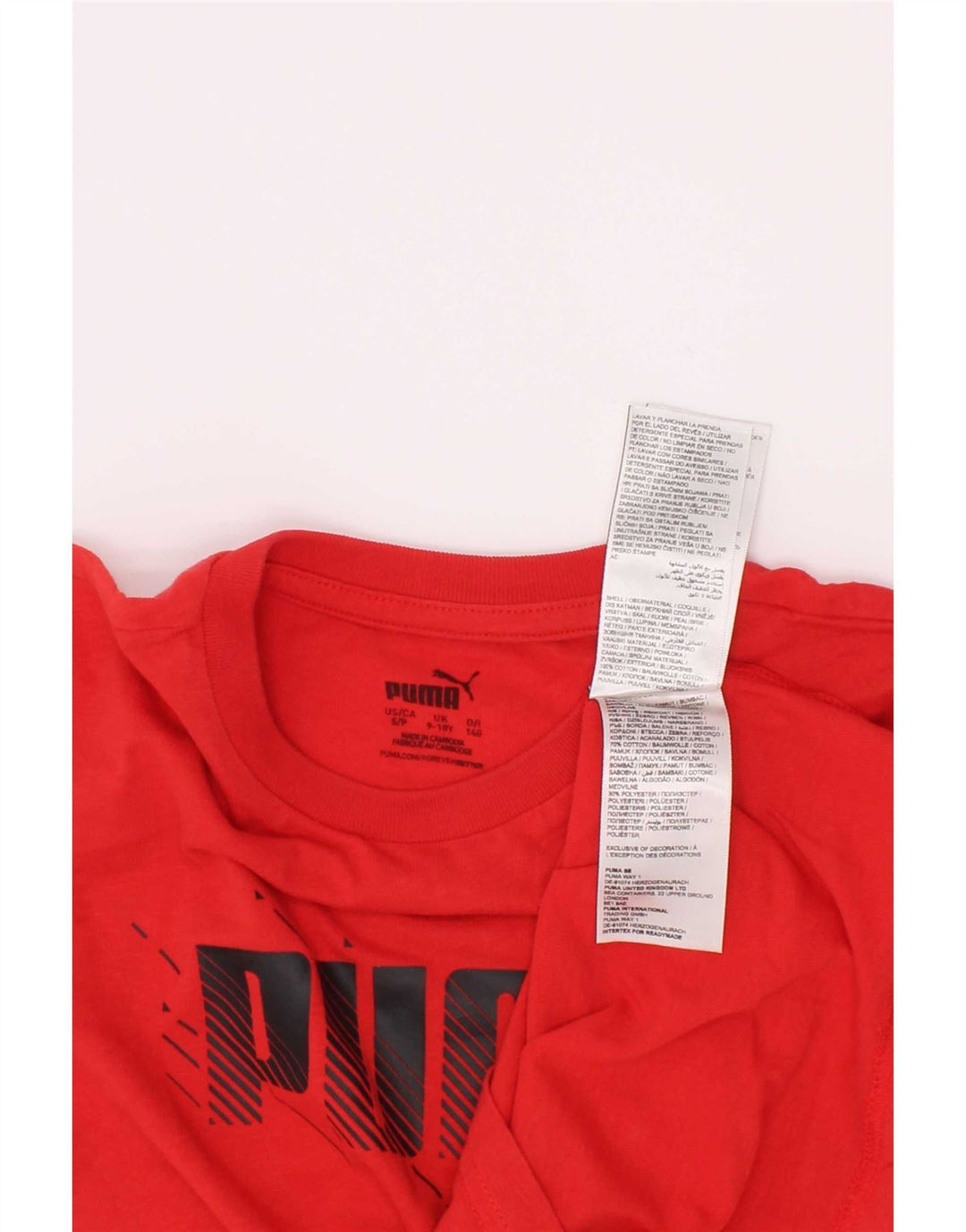 Camiseta Puma Boys Graphic Top 9-10 Anos Algodão Vermelho