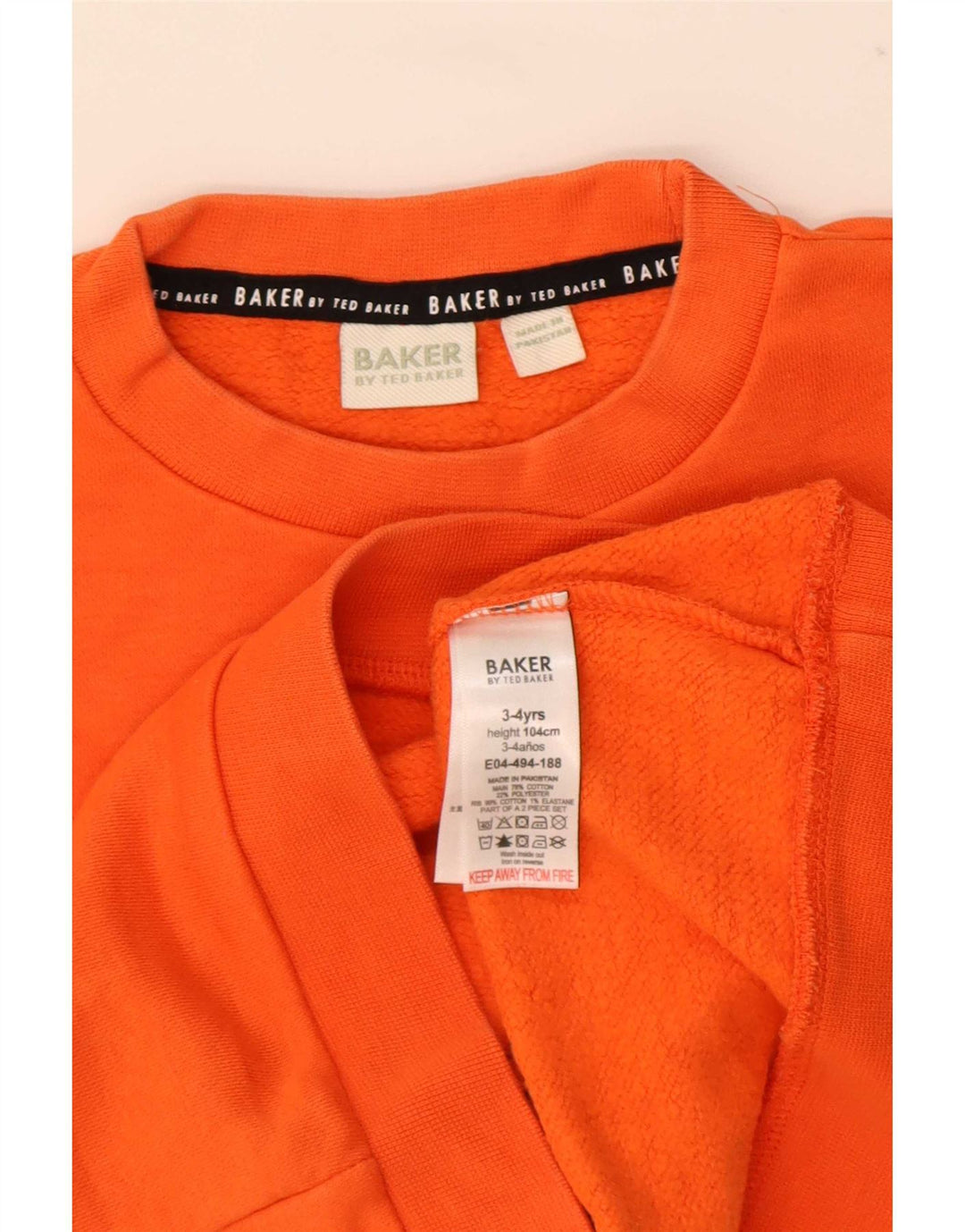 Suéter gráfico Ted Baker Boys 3-4 anos algodão laranja