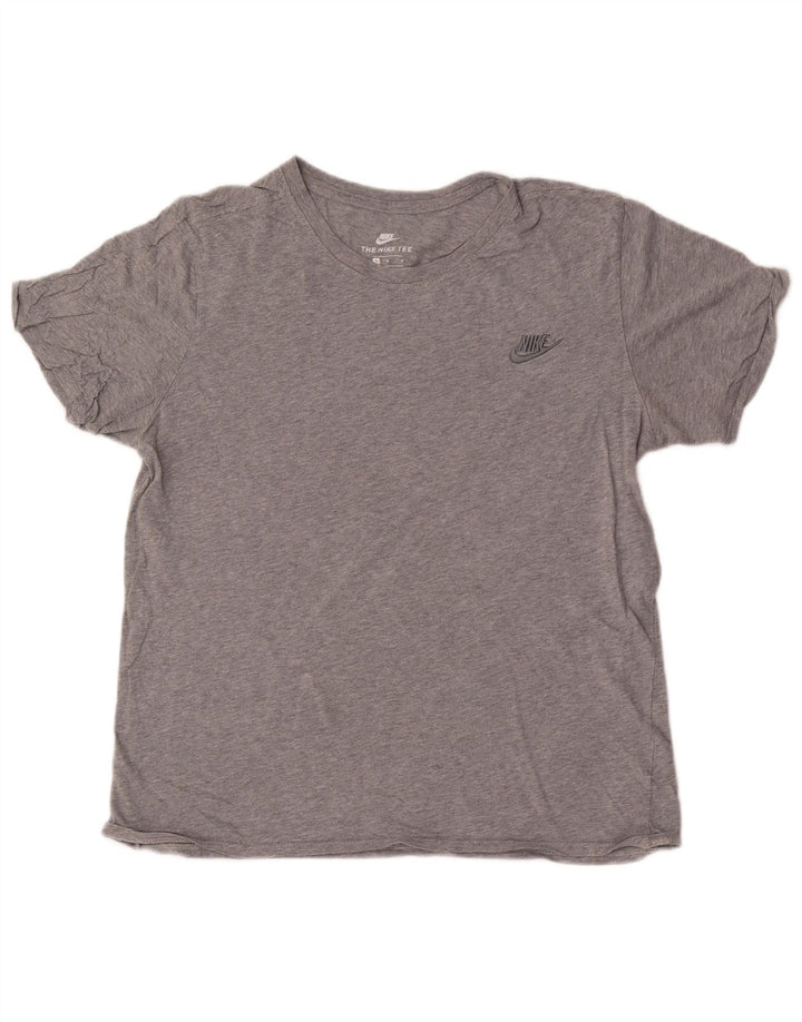 Camiseta masculina Nike Athletic Cut Top cinza médio manchado de algodão