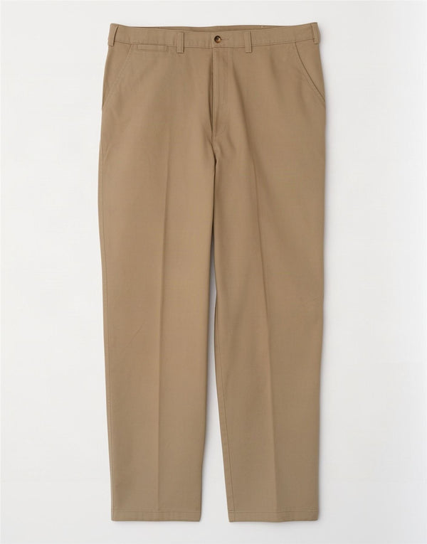Calças chino retas masculinas Cotton Traders W38 L31 bege