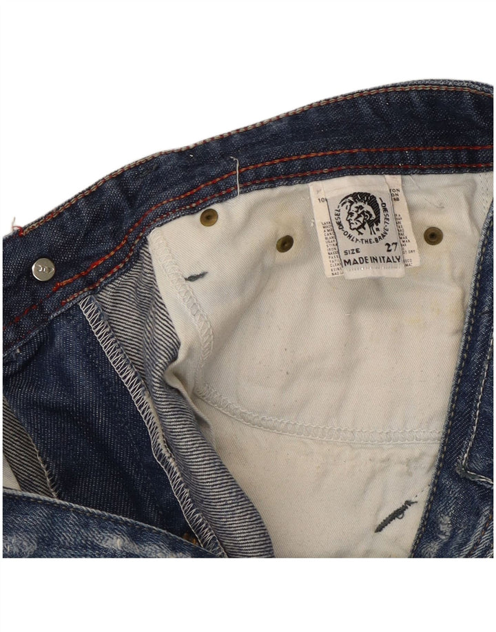 Jeans feminino Diesel Bootcut desgastado W27 L34 azul algodão