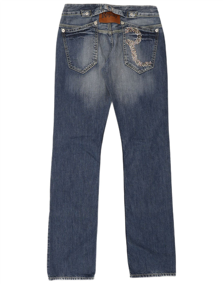 Replay Jeans reto feminino W28 L34 azul algodão