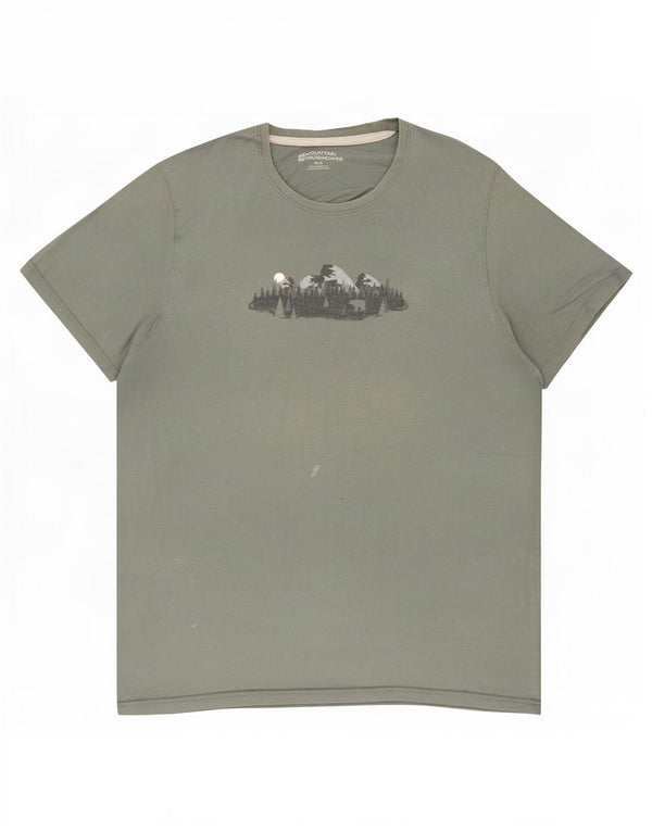 Camiseta gráfica masculina Mountain Warehouse Top XL algodão verde