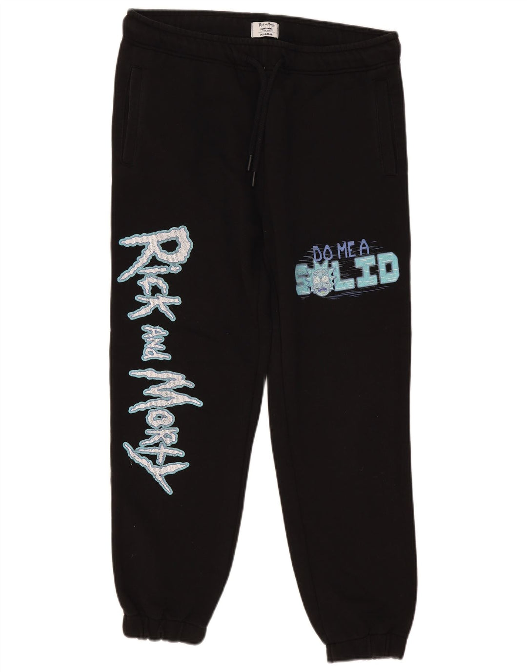 Pull & Bear Mens Rick e Morty Calça de treino Joggers médio preto