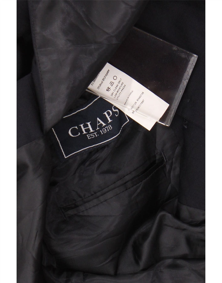 Jaqueta blazer masculina Chaps Longline 2 botões Reino Unido 38 lã azul marinho médio