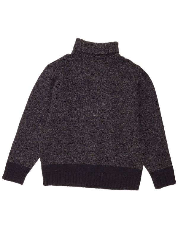 Suéter masculino L.O.G.G com gola redonda XL cinza colorblock lã virgem