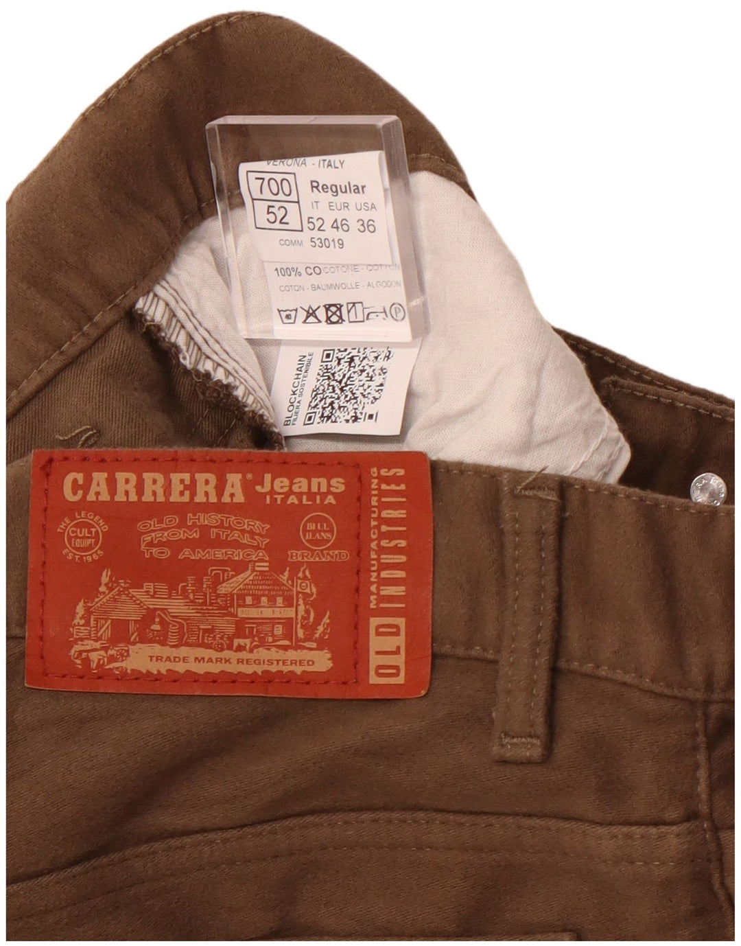 Calça feminina casual regular CARRERA W36 L32 algodão marrom