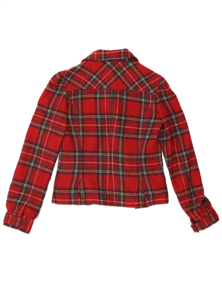 Jaqueta blazer feminina SISLEY com 4 botões IT 42 acrílico xadrez vermelho médio