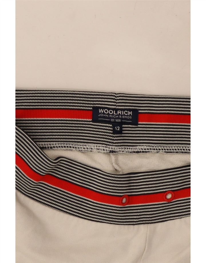 Shorts esportivos gráficos Woolrich Boys 11-12 anos algodão branco