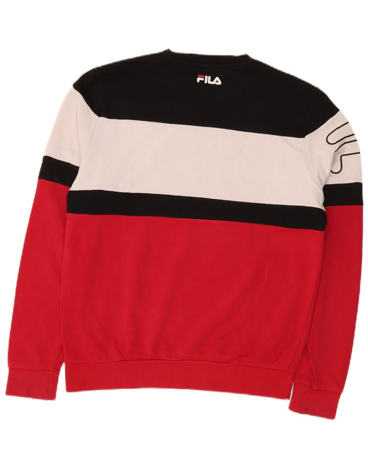 FILA Moletom Masculino Gráfico Jumper Pequeno Multicolorido Colorblock Algodão