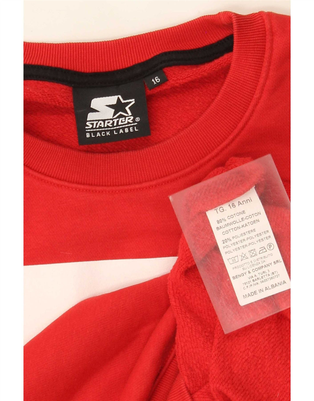 Suéter gráfico Starter Boys 15-16 anos algodão vermelho