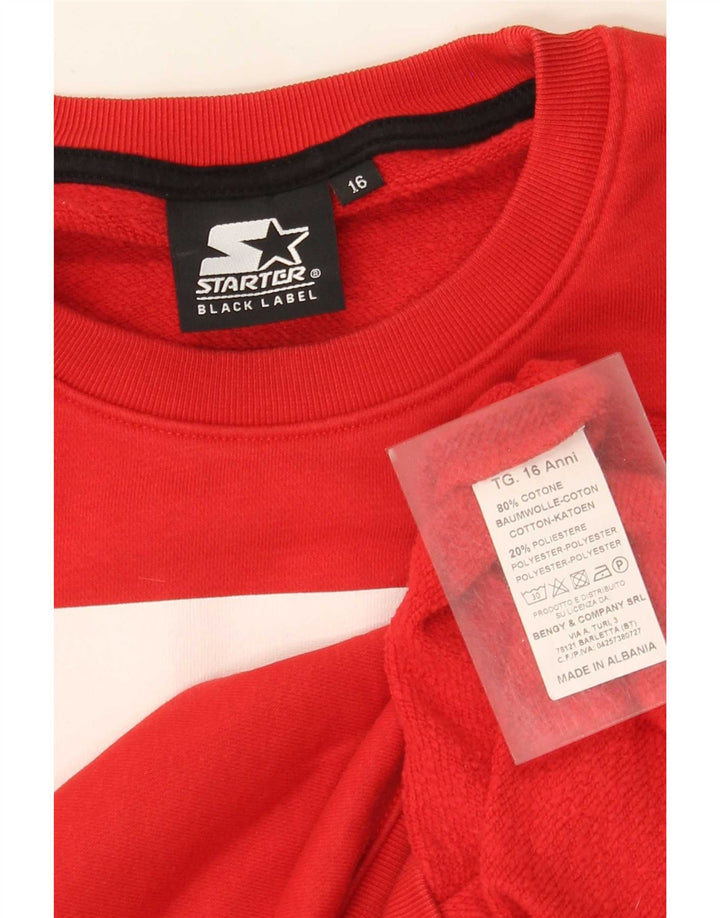 Suéter gráfico Starter Boys 15-16 anos algodão vermelho