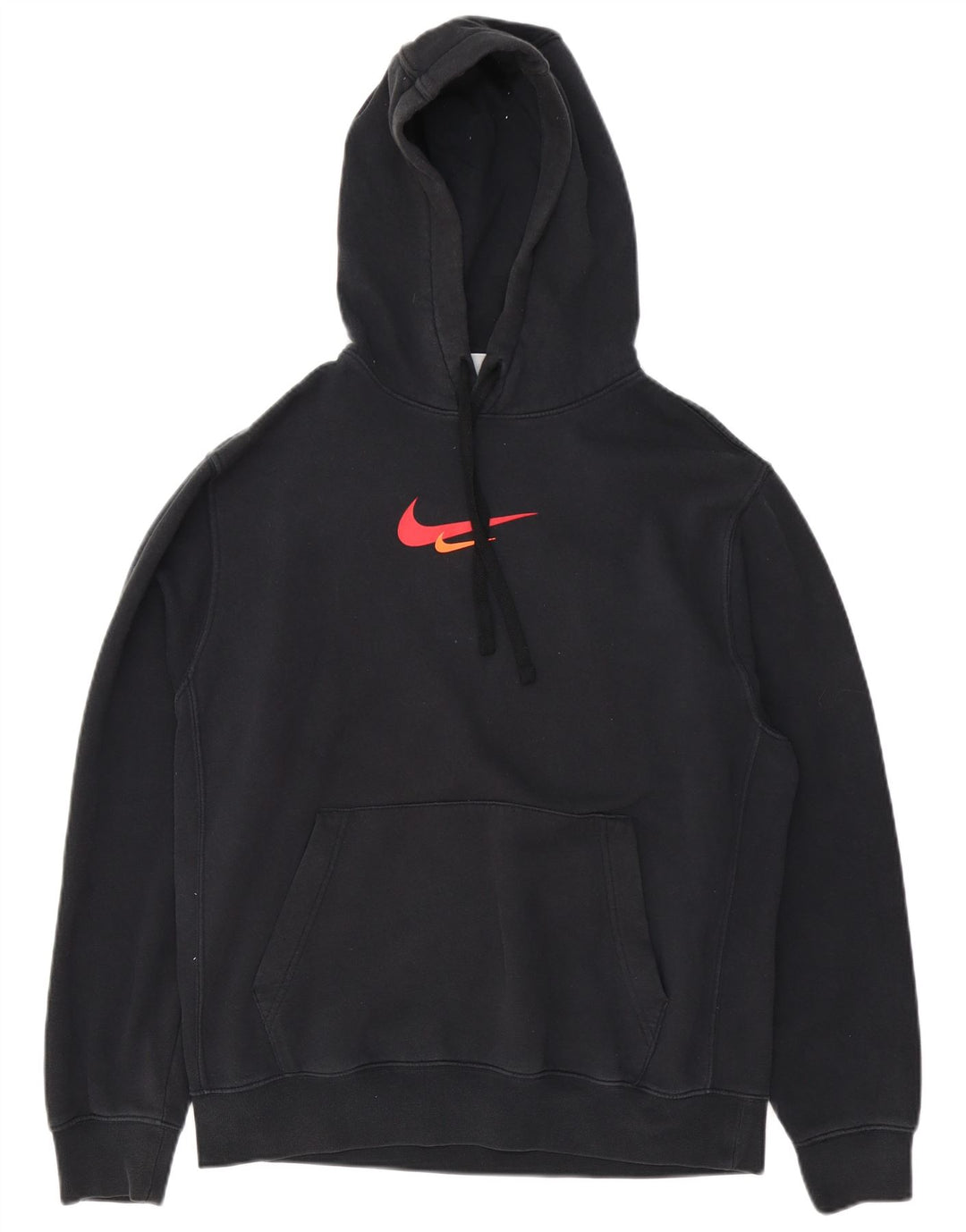 Nike masculino gráfico moletom com capuz médio algodão preto