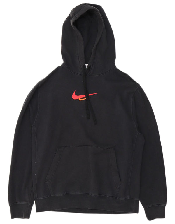 Nike masculino gráfico moletom com capuz médio algodão preto