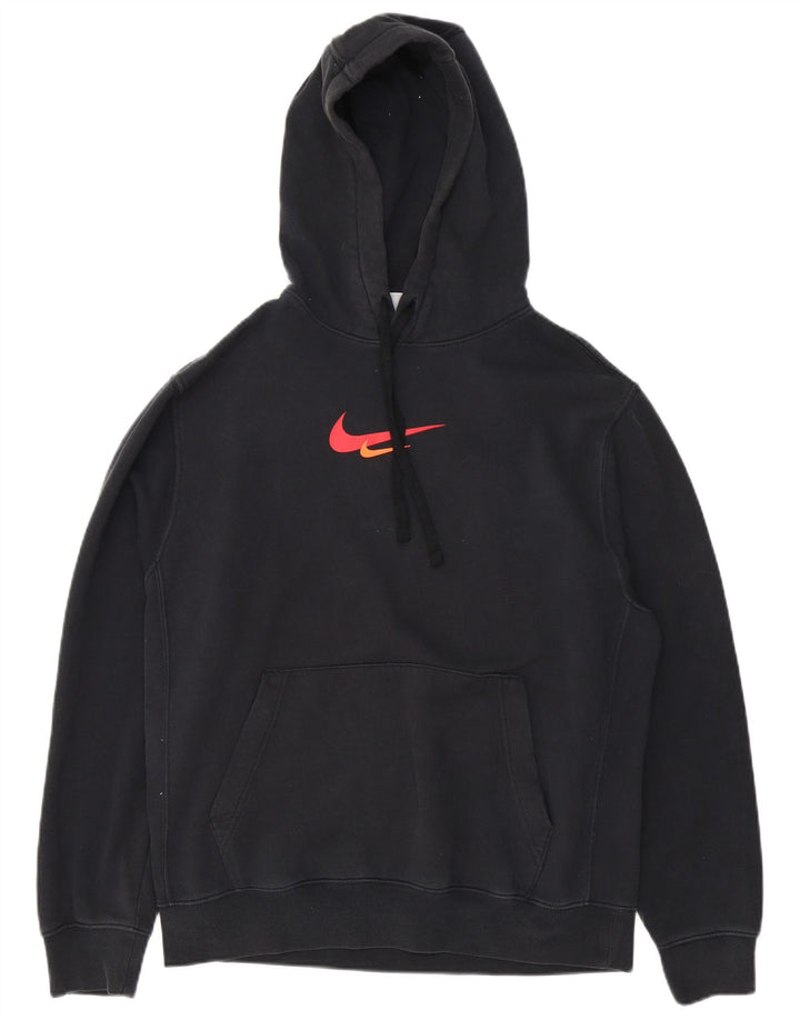 Nike masculino gráfico moletom com capuz médio algodão preto