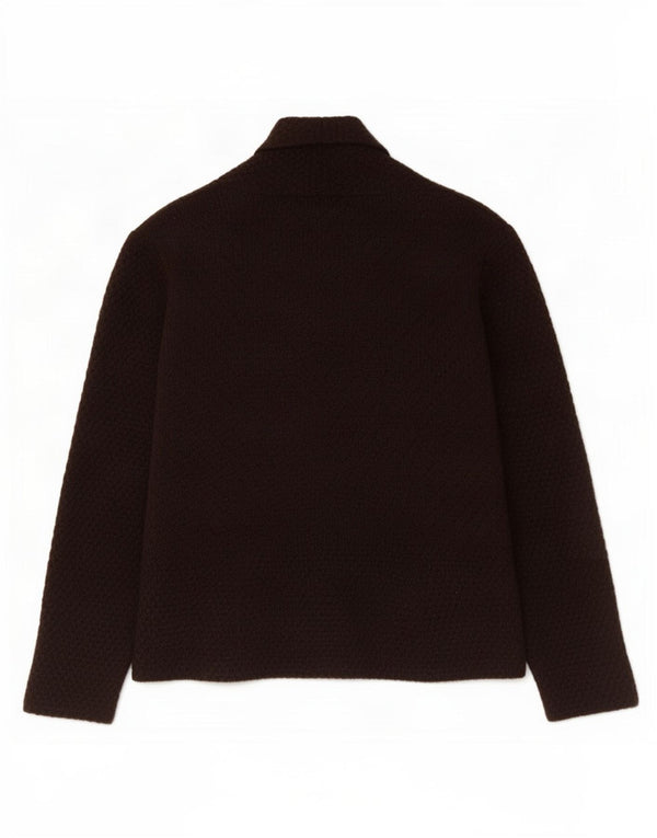 Suéter feminino Marks & Spencer St. Michael Cardigan Reino Unido 14 grande lã marrom