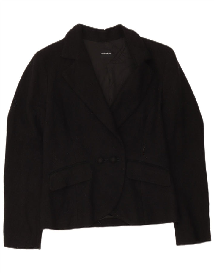 Jaqueta blazer feminina Penny Black com peito duplo Reino Unido 12 algodão médio