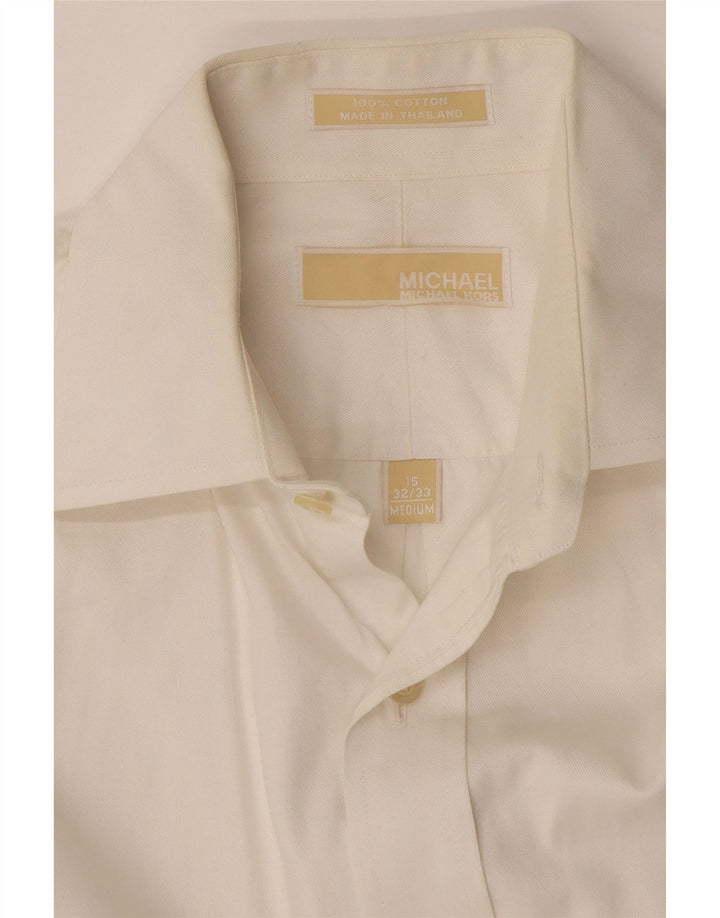 Camisa masculina Michael Kors tamanho 15 algodão branco médio