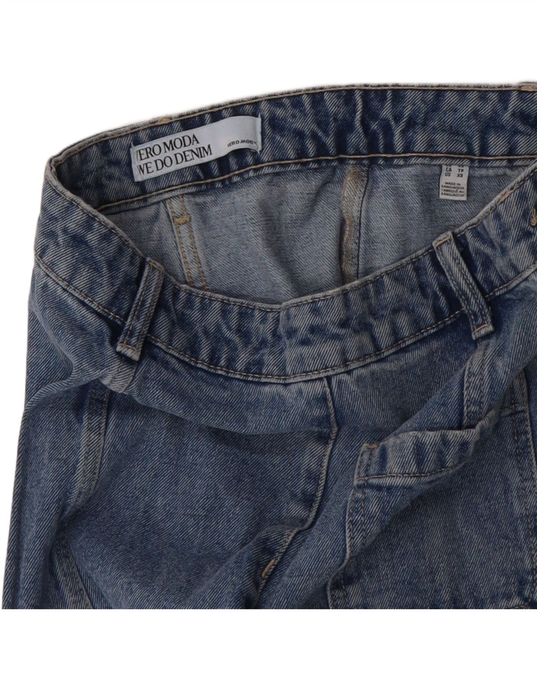 VERO MODA Mini saia jeans feminina XS W28 azul