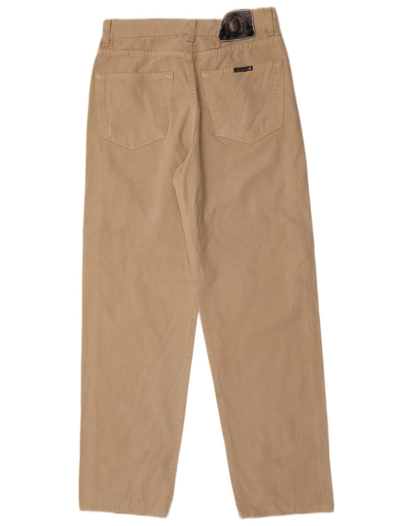 Calça casual masculina Trussardi cintura alta IT 46 pequena W32 L30 algodão bege