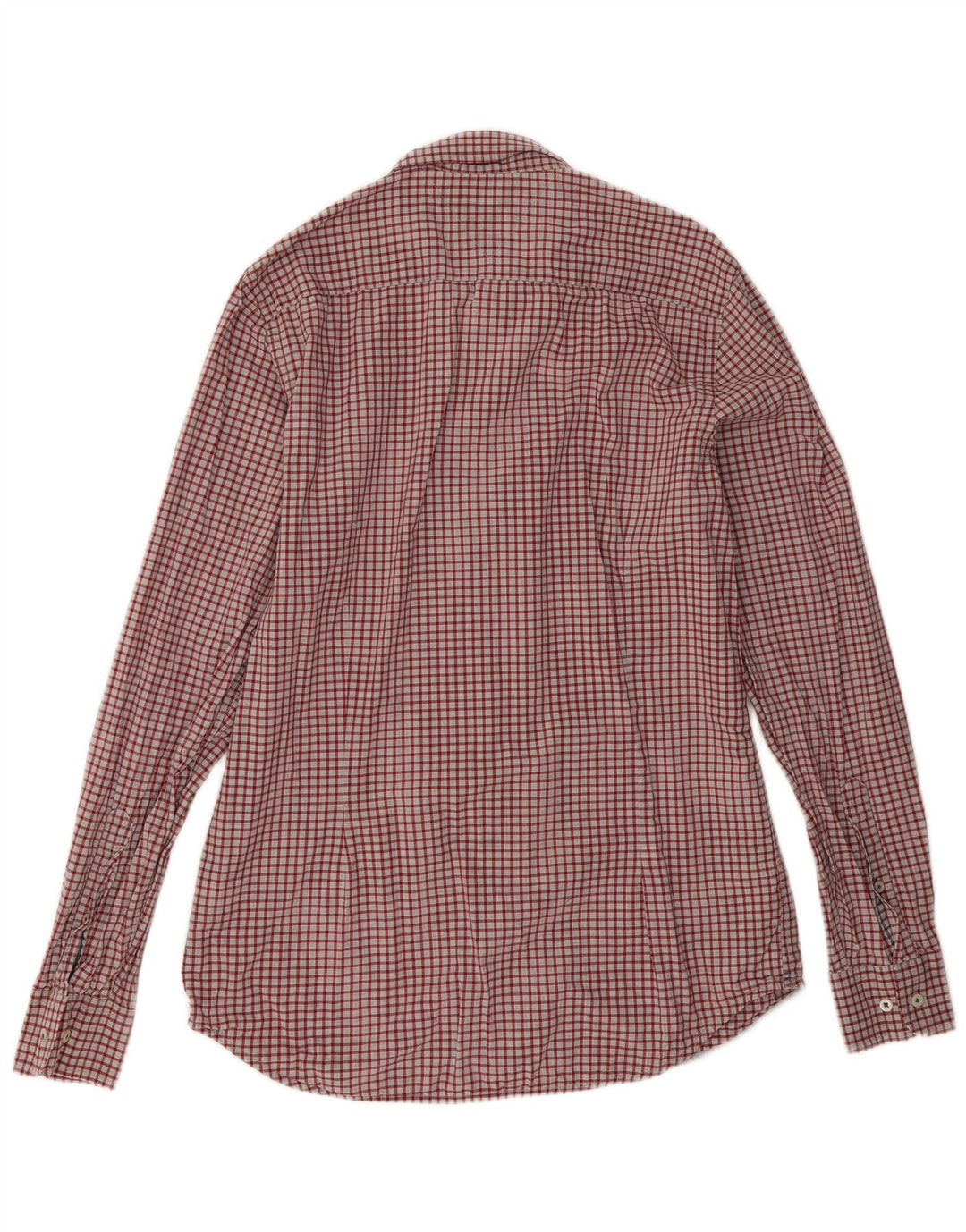 Camisa masculina Tommy Hilfiger Slim Fit grande algodão xadrez vermelho
