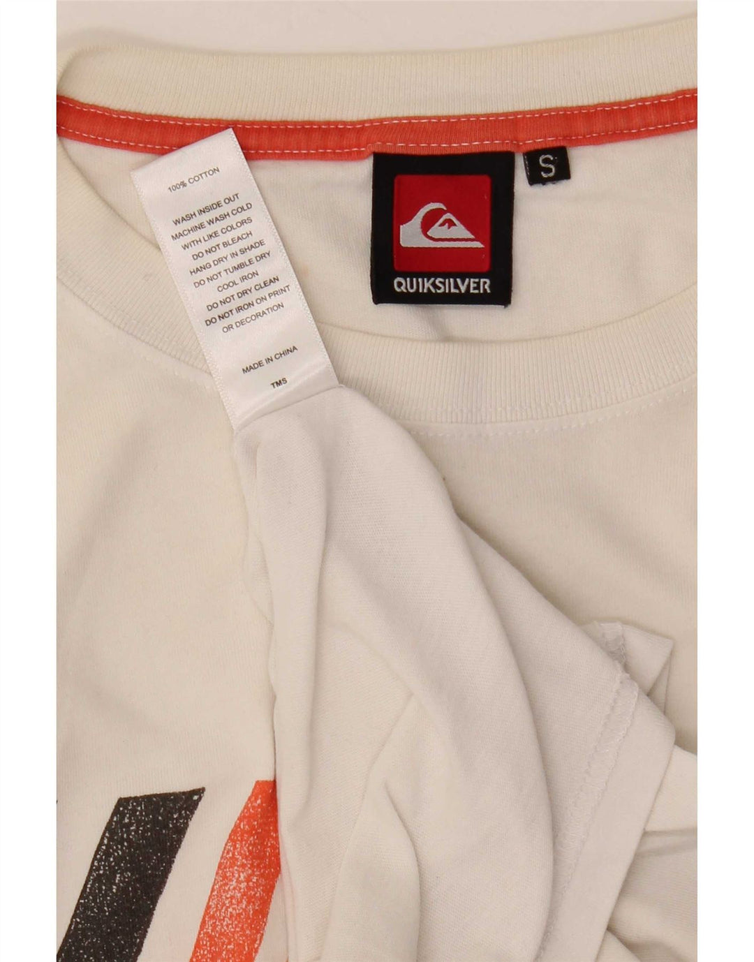 Camiseta masculina Quiksilver com estampa gráfica pequena de algodão branco