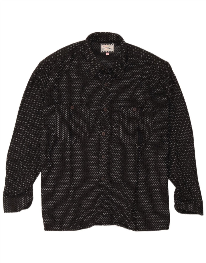 Camisa masculina de flanela Azzurra XL poliéster manchado preto
