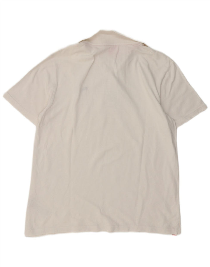Camisa polo masculina Puma médio algodão branco