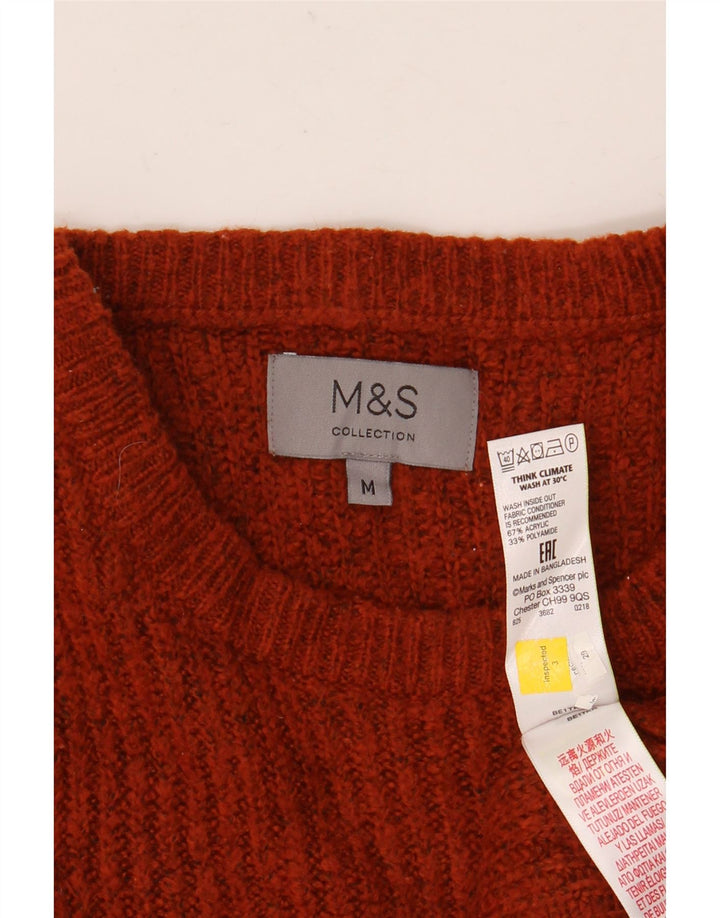 Suéter masculino Marks & Spencer com gola redonda, acrílico médio vinho