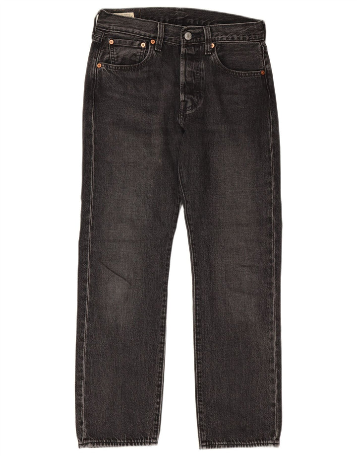 Calça jeans masculina Levi's 501 Straight W28 L28 cinza algodão