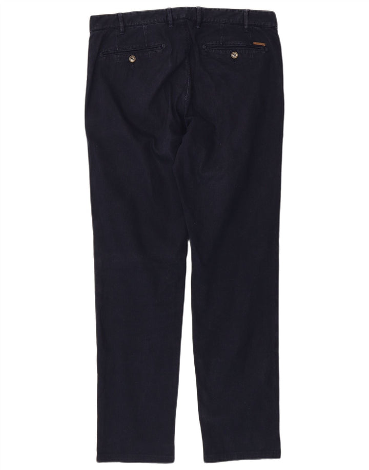 Calça chino masculina MASSIMO DUTTI casual fit UE 42 grande W32 L32 azul marinho