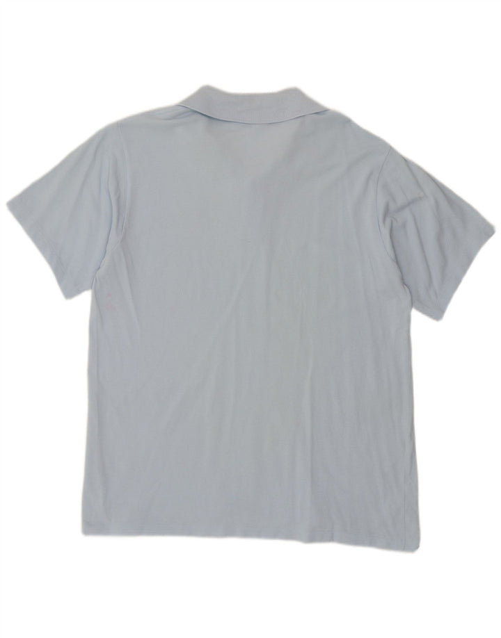 Camisa polo masculina Lacoste tamanho 4 algodão azul médio