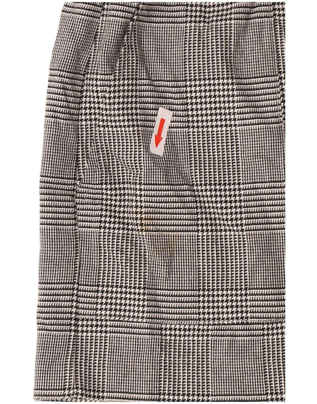 Zara Shorts Chino Feminino Cintura Alta Grande W30 Cinza Houndstooth Poliéster